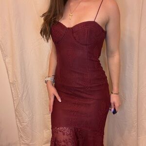 Burgundy Midi Dress